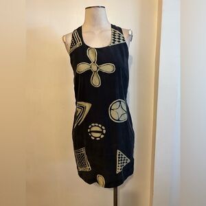 Peter Mui Black and Green Patterned Racerback Dress Size 6   “SP”